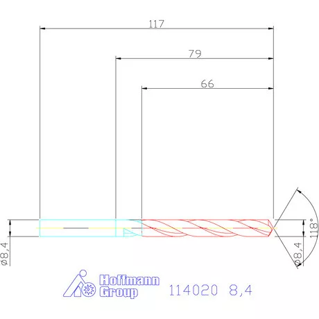 Holex Csigafúró HSS precíziósan hengerelt N 8,4 mm