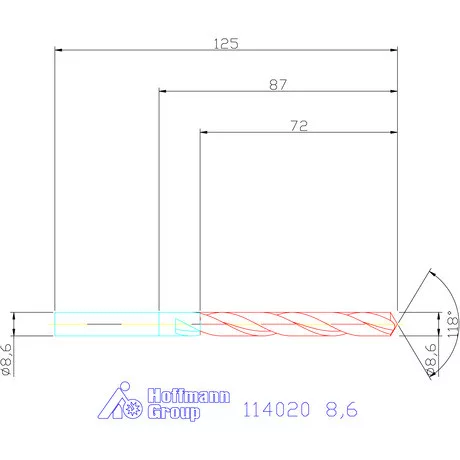 Holex Csigafúró HSS precíziósan hengerelt N 8,6 mm