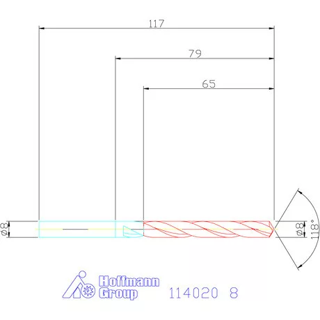 Holex Csigafúró HSS precíziósan hengerelt N 8 mm