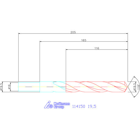 Garant Csigafúró HSS N 19,5