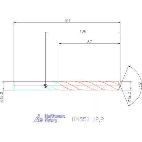 Garant Csigafúró HSS-Co8 12,2 mm