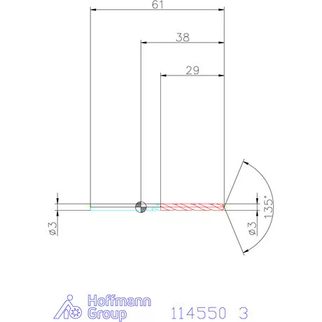 Garant Csigafúró HSS-Co8 3 mm