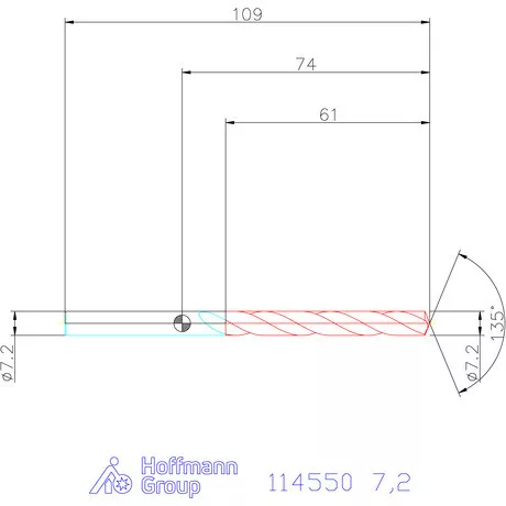Garant Csigafúró HSS-Co8 7,2 mm