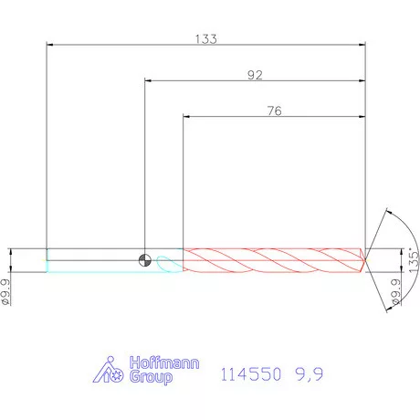 Garant Csigafúró HSS-Co8 9,9 mm