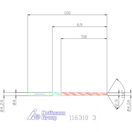 Garant Kúpos csapszegfurat fúró 3 mm