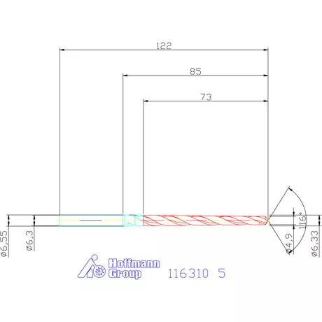 Garant Kúpos csapszegfurat fúró 5 mm