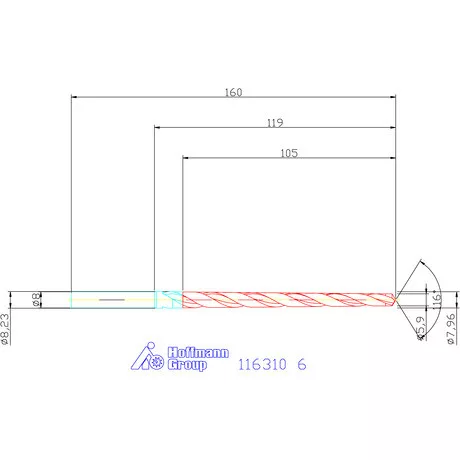 Garant Kúpos csapszegfurat fúró 6 mm