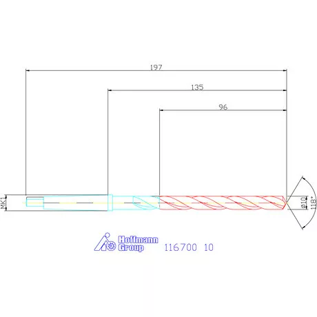Garant Csigafúró, hosszú HSS N 10 mm
