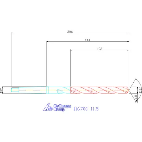Garant Csigafúró, hosszú HSS N 11,5 mm