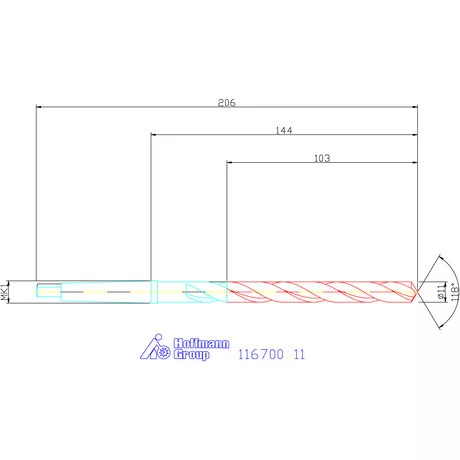 Garant Csigafúró, hosszú HSS N 11 mm