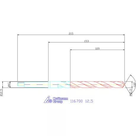 Garant Csigafúró, hosszú HSS N 12,5 mm