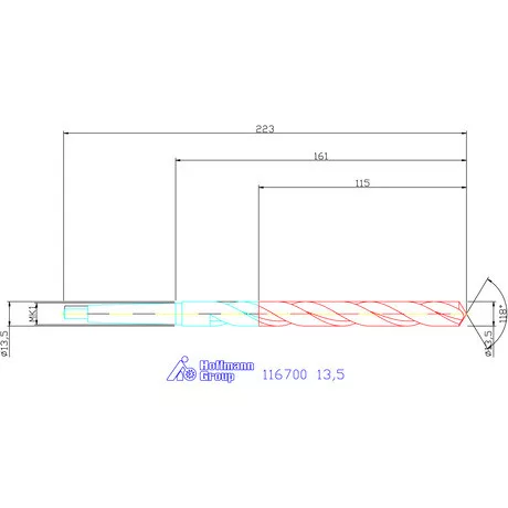 Garant Csigafúró, hosszú HSS N 13,5 mm