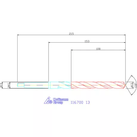 Garant Csigafúró, hosszú HSS N 13 mm