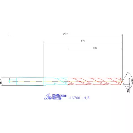 Garant Csigafúró, hosszú HSS N 14,5 mm