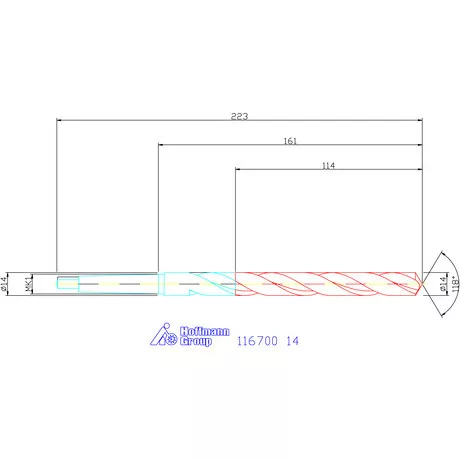 Garant Csigafúró, hosszú HSS N 14 mm