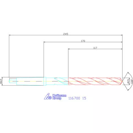 Garant Csigafúró, hosszú HSS N 15 mm