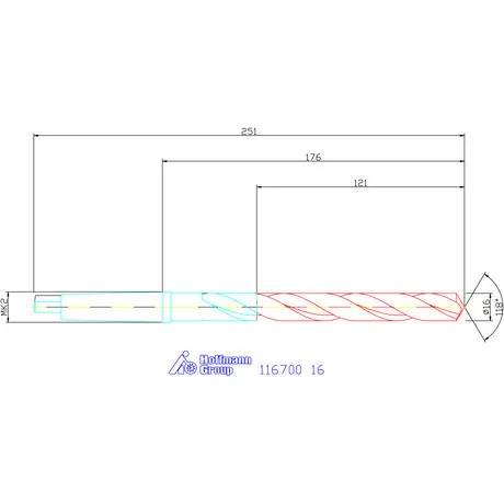 Garant Csigafúró, hosszú HSS N 16 mm