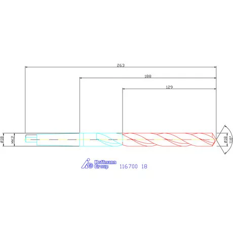 Garant Csigafúró, hosszú HSS N 18 mm