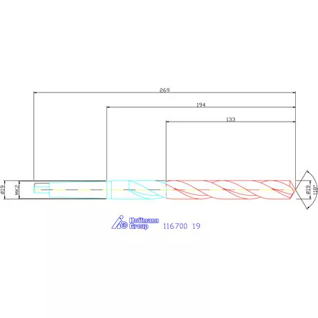Garant Csigafúró, hosszú HSS N 19 mm