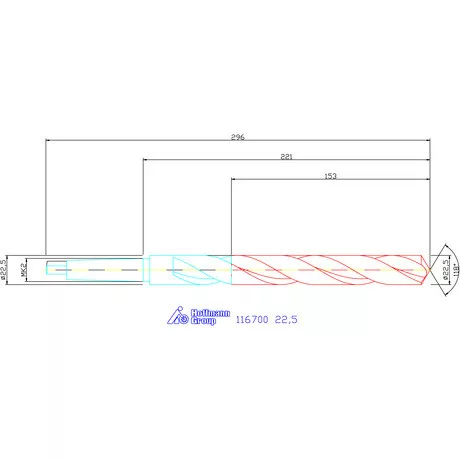 Garant Csigafúró, hosszú HSS N 22,5 mm