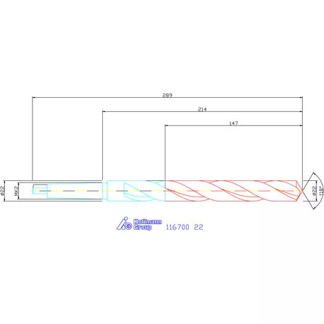 Garant Csigafúró, hosszú HSS N 22 mm