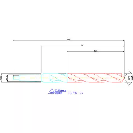 Garant Csigafúró, hosszú HSS N 23 mm