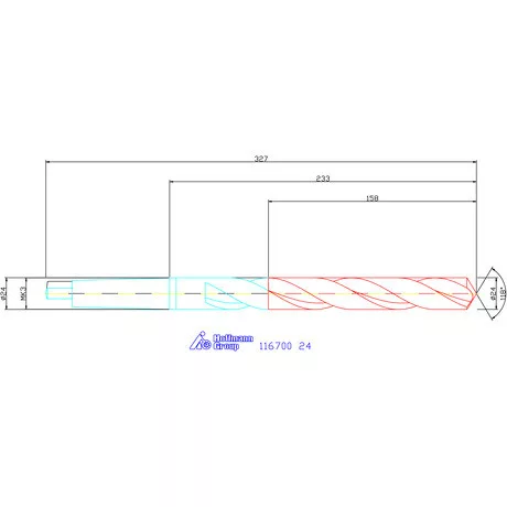 Garant Csigafúró, hosszú HSS N 24 mm
