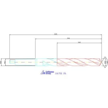 Garant Csigafúró, hosszú HSS N 26 mm