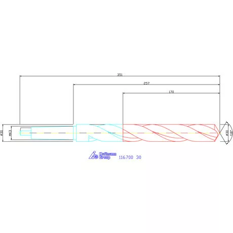 Garant Csigafúró, hosszú HSS N 30 mm