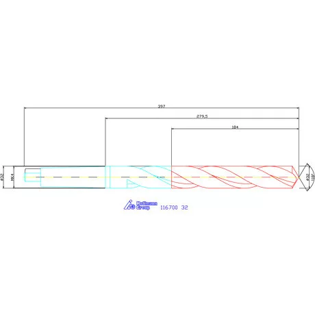 Garant Csigafúró, hosszú HSS N 32 mm