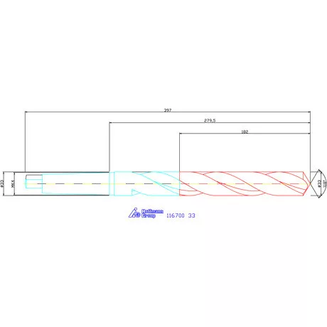 Garant Csigafúró, hosszú HSS N 33 mm