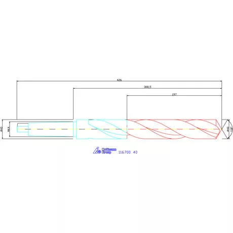 Garant Csigafúró, hosszú HSS N 40 mm