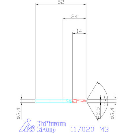 Garant Rövid lépcsős magfurat fúró HSS 90° M3