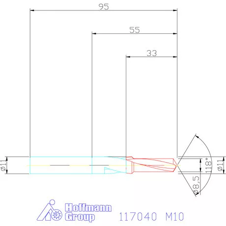 Garant Rövid lépcsős magfurat fúró HSS 90° M10