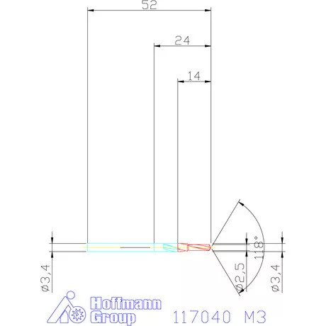 Garant Rövid lépcsős magfurat fúró HSS 90° M3