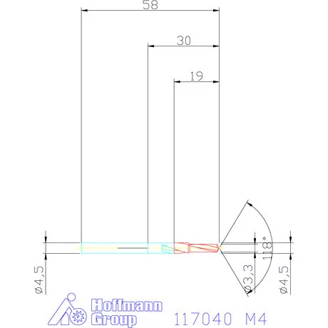 Garant Rövid lépcsős magfurat fúró HSS 90° M4