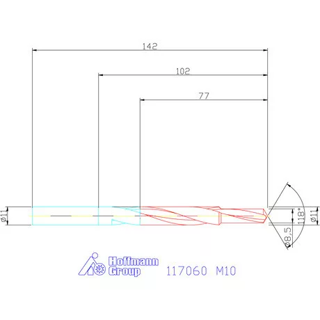 Garant Lépcsős magfurat fúró HSS 90° M10