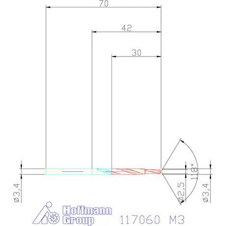 Garant Lépcsős magfurat fúró HSS 90° M3