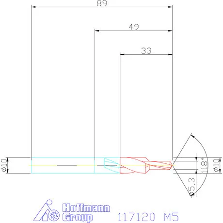 Garant Rövid lépcsős fúró HSS 90° M5