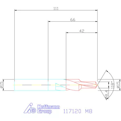 Garant Rövid lépcsős fúró HSS 90° M8