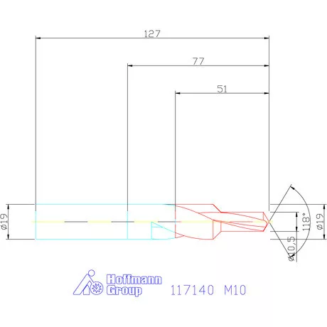 Garant Rövid lépcsős fúró HSS 90° M10