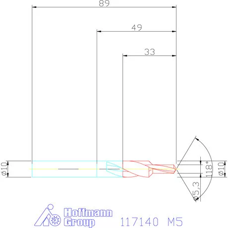 Garant Rövid lépcsős fúró HSS 90° M5