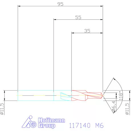 Garant Rövid lépcsős fúró HSS 90° M6