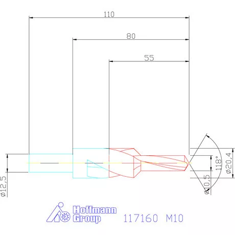 Garant Lépcsős fúró HSS-E hosszú fúrólépcsővel 90° M10