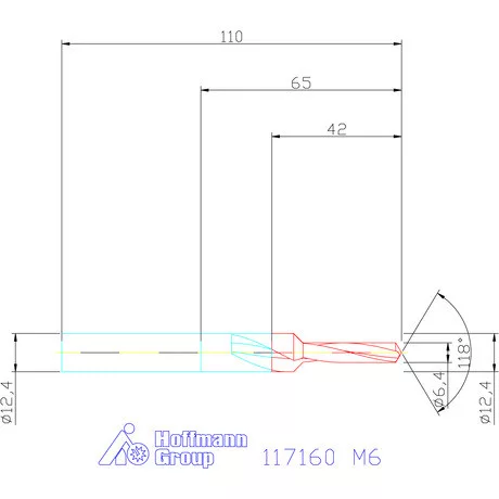 Garant Lépcsős fúró HSS-E hosszú fúrólépcsővel 90° M6