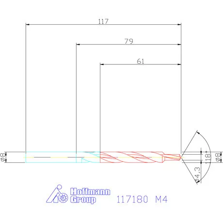 Garant Lépcsős fúró HSS 90° M4