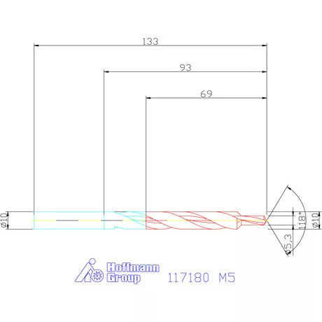 Garant Lépcsős fúró HSS 90° M5