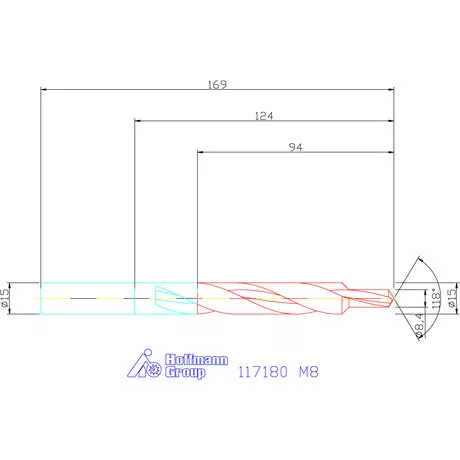 Garant Lépcsős fúró HSS 90° M8