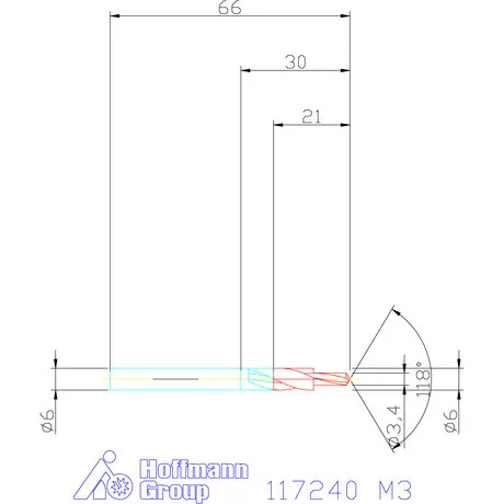 Garant Rövid lépcsős fúró HSS 180° M3