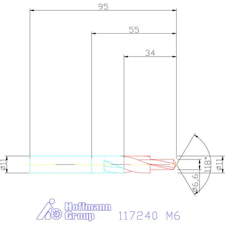 Garant Rövid lépcsős fúró HSS 180° M6